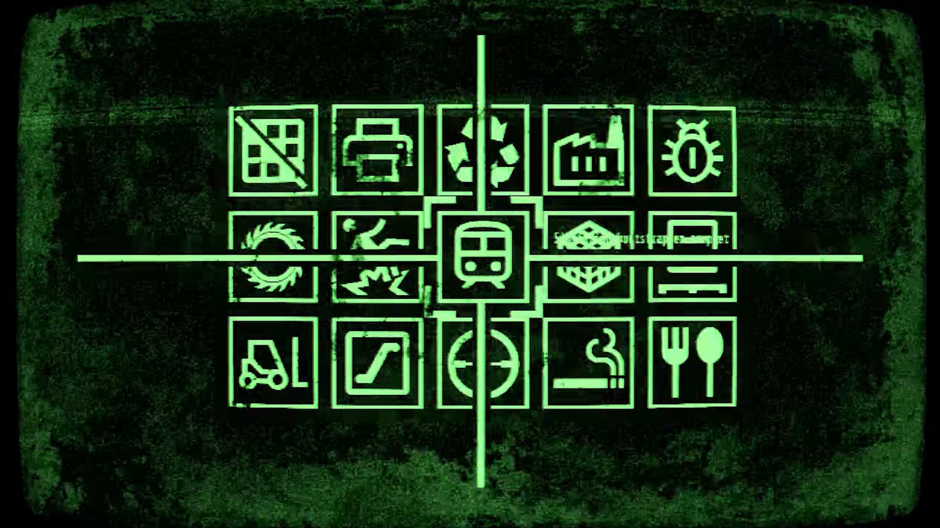 In-game screen showing the grid of Machine Party simulation icons, from the official Steam store screenshots